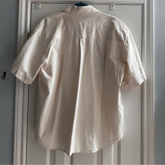 Vintage Cream Button Down Golf Embroidered Detail 100% Cotton Preppy Women’s L - Picture 5 of 7